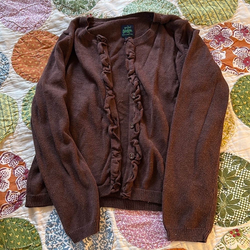 Brown Mini Boden Cardigan Sweater Size 7-8y